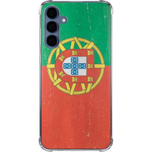 Portugal Flag Distressed Galaxy A35 5G Clear Case